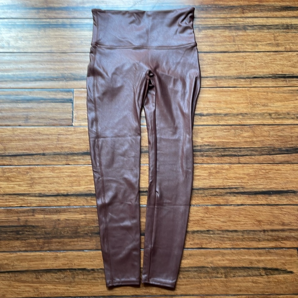 Spanx Faux Leather Leggings Burgundy - Picture 6 of 7